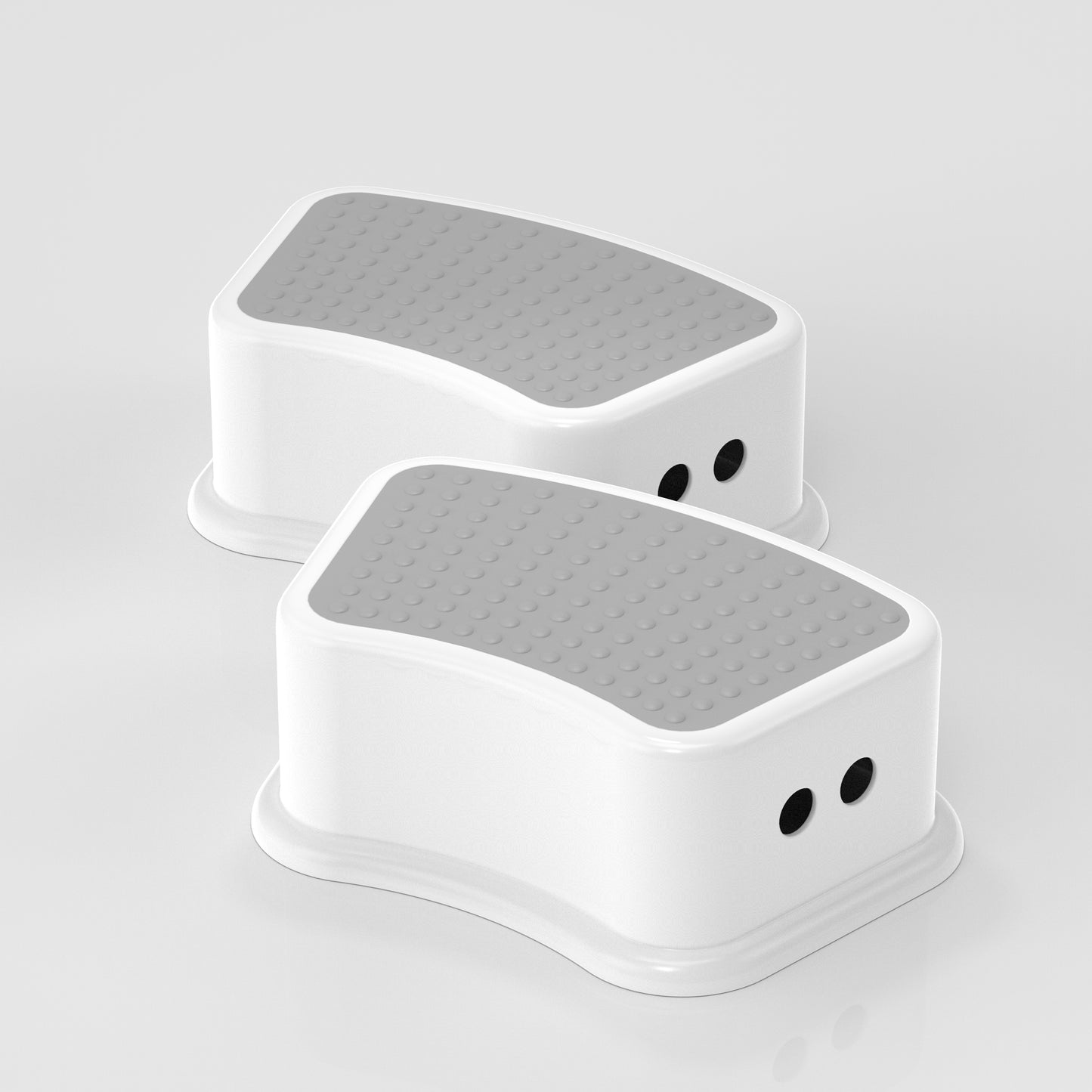 Step Stool for Kids - Toddler Step Up Stool for Kitchen - Bathroom Safety Bottom as Toilet Stool - Slip-Resistant Surface1 Step Stool for Kids / Adult (Gray White) 1 Pack