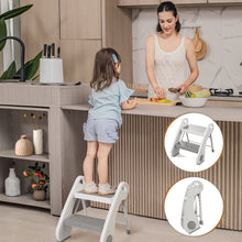 UNCLE WU Foldable 2-Step Stool for Kids - Lightweight,Anti-Slip, Steel Material -Toddler Step Sool Help for Potty Training, Bedside & Bathroom Sink (Small Size)