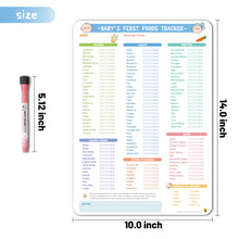 Baby First Foods Tracker Fridge Magnet, Dry Erase Feeding Chart Baby led weaning log for starting solids. Track 100 plus foods and allergens. Includes 2 markers, 10 x 14 inches