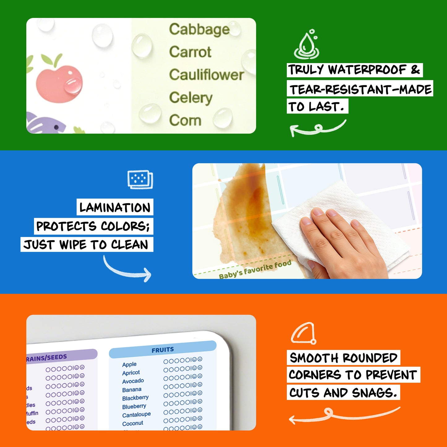 Baby Food Tracker Fridge Magnet 2 Pack, 101 Foods Before 1 Chart Dry erase weekly meal planner for baby led weaning and starting solids. Includes 2 markers, wipes clean, 10 x 14 inches