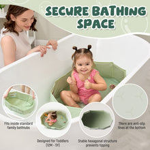 UNCLE WU Collapsible Baby Bathtub for 6M-3Y, Portable Toddler Travel Tub Folds flat for easy storage and turns a shower into a toddler tub; non-slip base and quick drain for small bathrooms