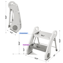 UNCLE WU Foldable 2-Step Stool for Kids - Lightweight,Anti-Slip, Steel Material -Toddler Step Sool Help for Potty Training, Bedside & Bathroom Sink (Small Size)