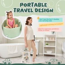 UNCLE WU Collapsible Baby Bathtub for 6M-3Y, Portable Toddler Travel Tub Folds flat for easy storage and turns a shower into a toddler tub; non-slip base and quick drain for small bathrooms