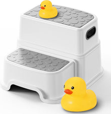 3 in 1 Step Stool for Kids - Toddler Sink Step Up Stool for Kitchen - Bathroom Safety Bottom as Potty Training Stool -Double Step Stool for Kitchen,Bathroom - Eco-Friendly