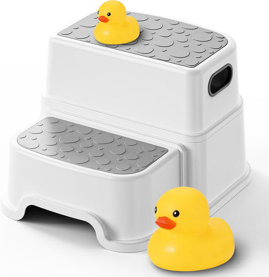 3 in 1 Step Stool for Kids - Toddler Sink Step Up Stool for Kitchen - Bathroom Safety Bottom as Potty Training Stool -Double Step Stool for Kitchen,Bathroom - Eco-Friendly