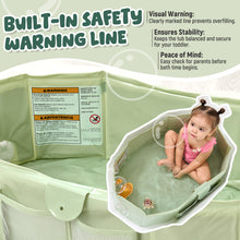 UNCLE WU Collapsible Baby Bathtub for 6M-3Y, Portable Toddler Travel Tub Folds flat for easy storage and turns a shower into a toddler tub; non-slip base and quick drain for small bathrooms