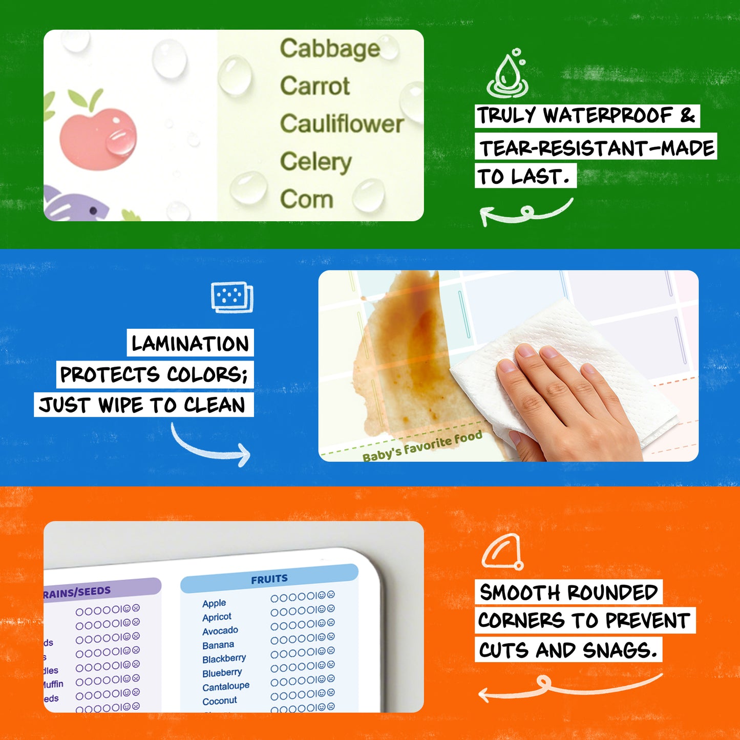 Baby Food Tracker Fridge Magnet 2 Pack, 101 Foods Before 1 Chart Dry erase weekly meal planner for baby led weaning and starting solids. Includes 2 markers, wipes clean, 10 x 14 inches