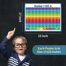 ÜNCLE WU Educational Number Lines -Large 1-1000 Number Chart for Kids - Counting to 100 Math For Little Ones (17 x 23 inch)