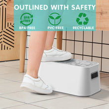 UNCLEWU 2 Pack Kids Step Stool - Bathroom Safety Bottom as Toilet Stool - Slip-Resistant Surface1 Step Stool for Kids / Adult (Gray White)