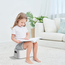 UNCLEWU 2 Pack Kids Step Stool - Bathroom Safety Bottom as Toilet Stool - Slip-Resistant Surface1 Step Stool for Kids / Adult (Gray White)