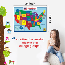 United State Map Laminated Poster -18 x 24 Inch