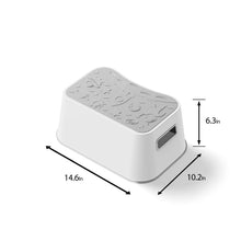 UNCLEWU 2 Pack Kids Step Stool - Bathroom Safety Bottom as Toilet Stool - Slip-Resistant Surface1 Step Stool for Kids / Adult (Gray White)