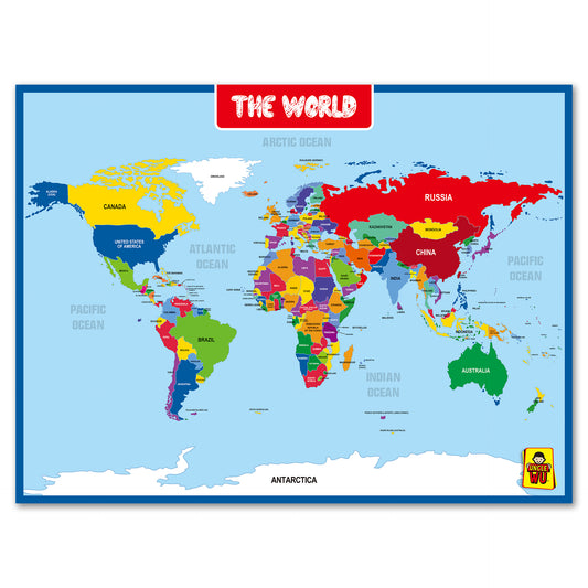 World Map Laminated Poster - 18 x 24 Inch