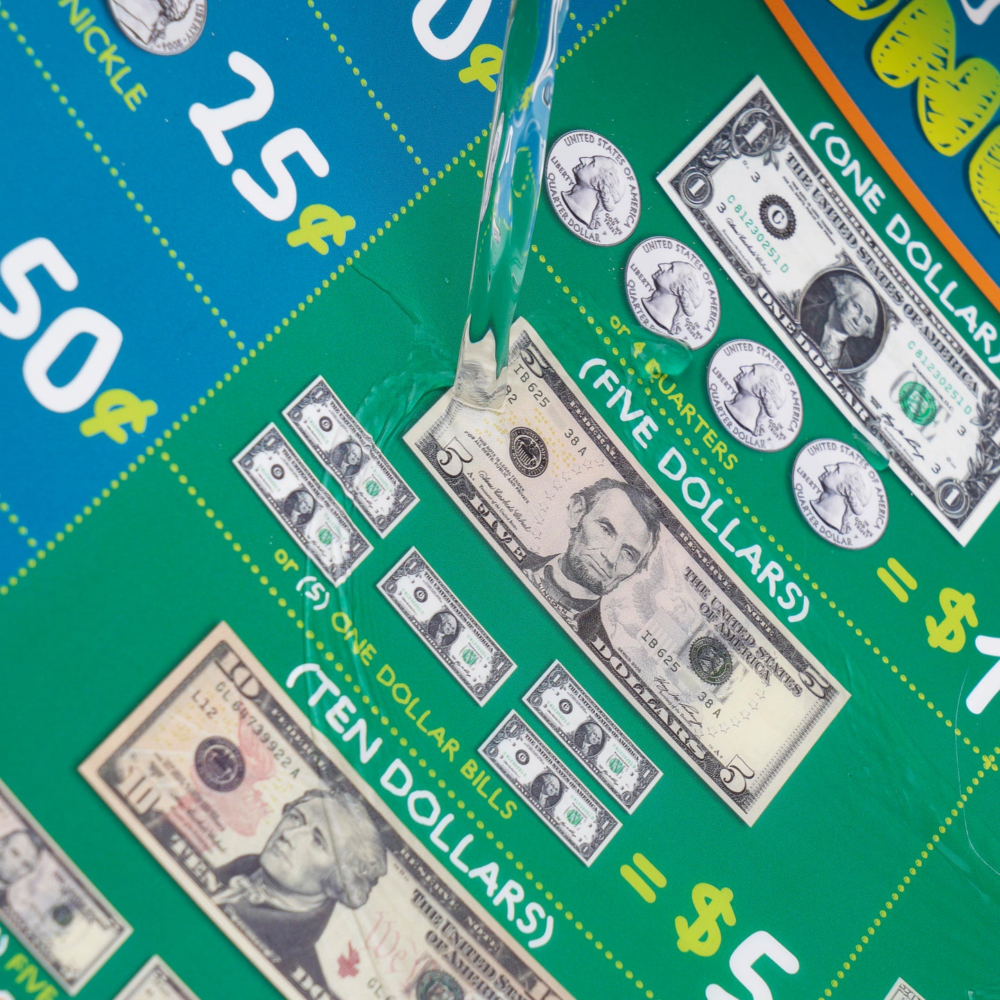Kids Learning Dollars Table Placemats - 16 x 12 Inch