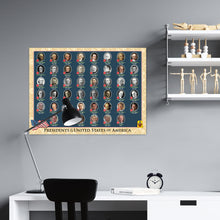 U.S. Presidents Poster, Double Sided Laminated Chart, 17 x 23 Waterproof surface for kids and adults; fits homeschool, classroom, civics lessons, history study, and wall decor.