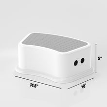 Step Stool for Kids - Toddler Step Up Stool for Kitchen - Bathroom Safety Bottom as Toilet Stool - Slip-Resistant Surface1 Step Stool for Kids / Adult (Gray White) 1 Pack